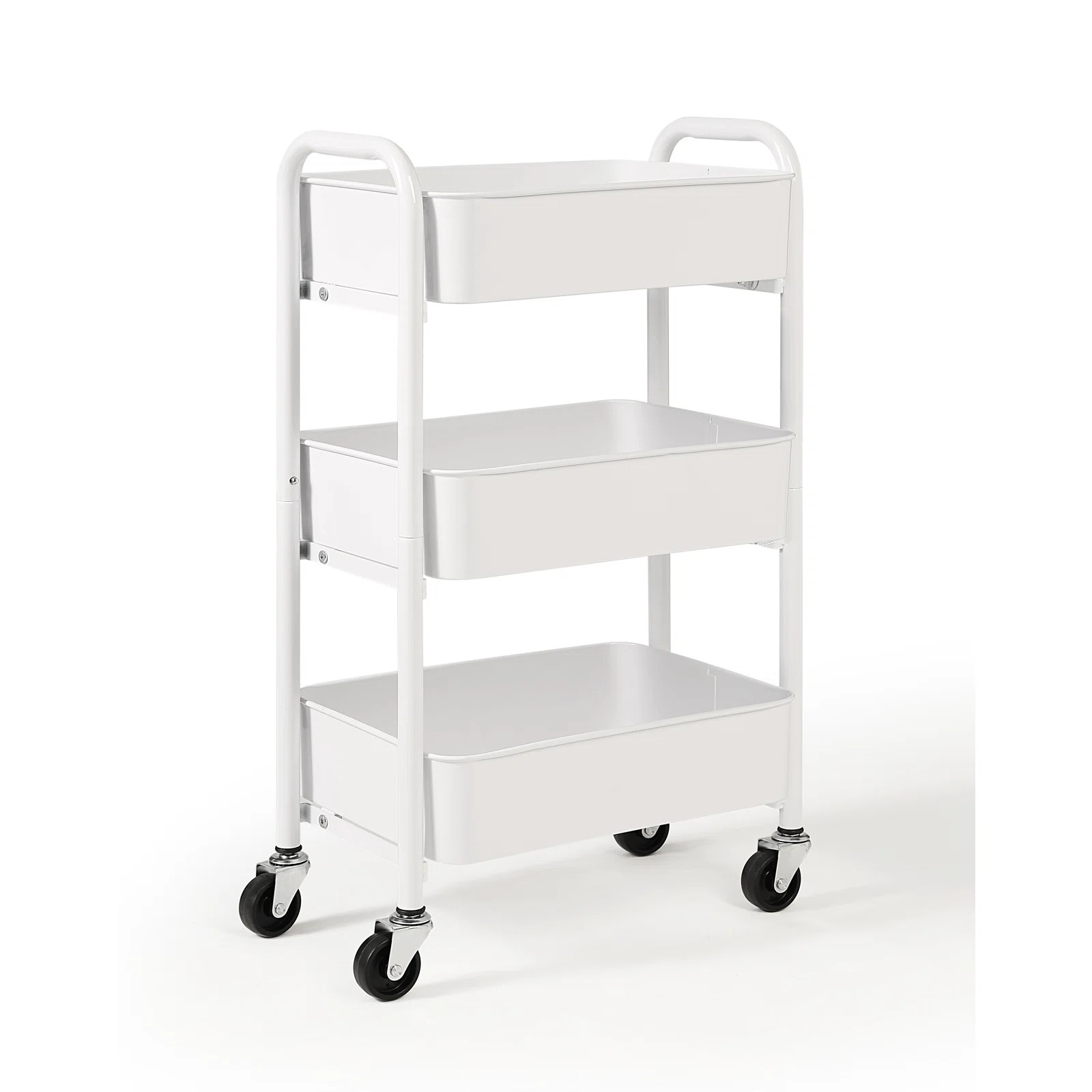 3-Tier Under Desk Mobile Utility Cart with Metal Storage Organizer | Wayfair North America