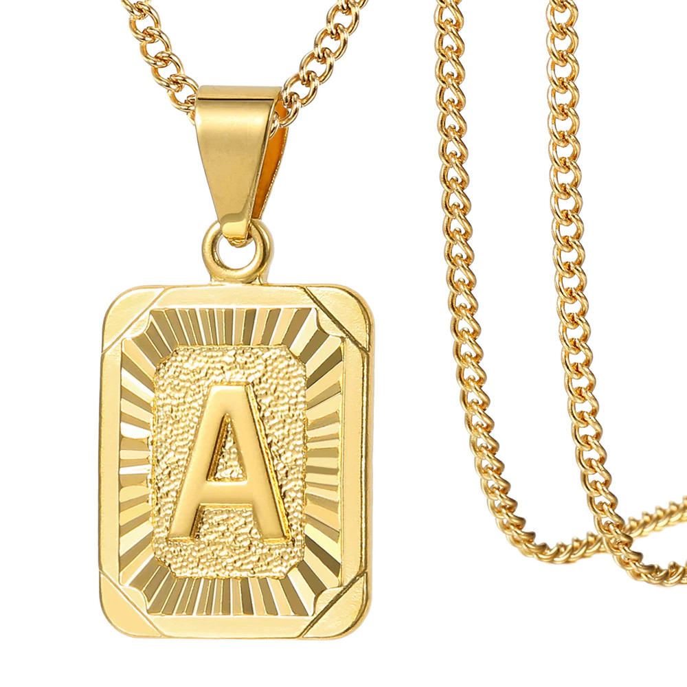 Initial Card Pendant Necklace | Mint & Lily