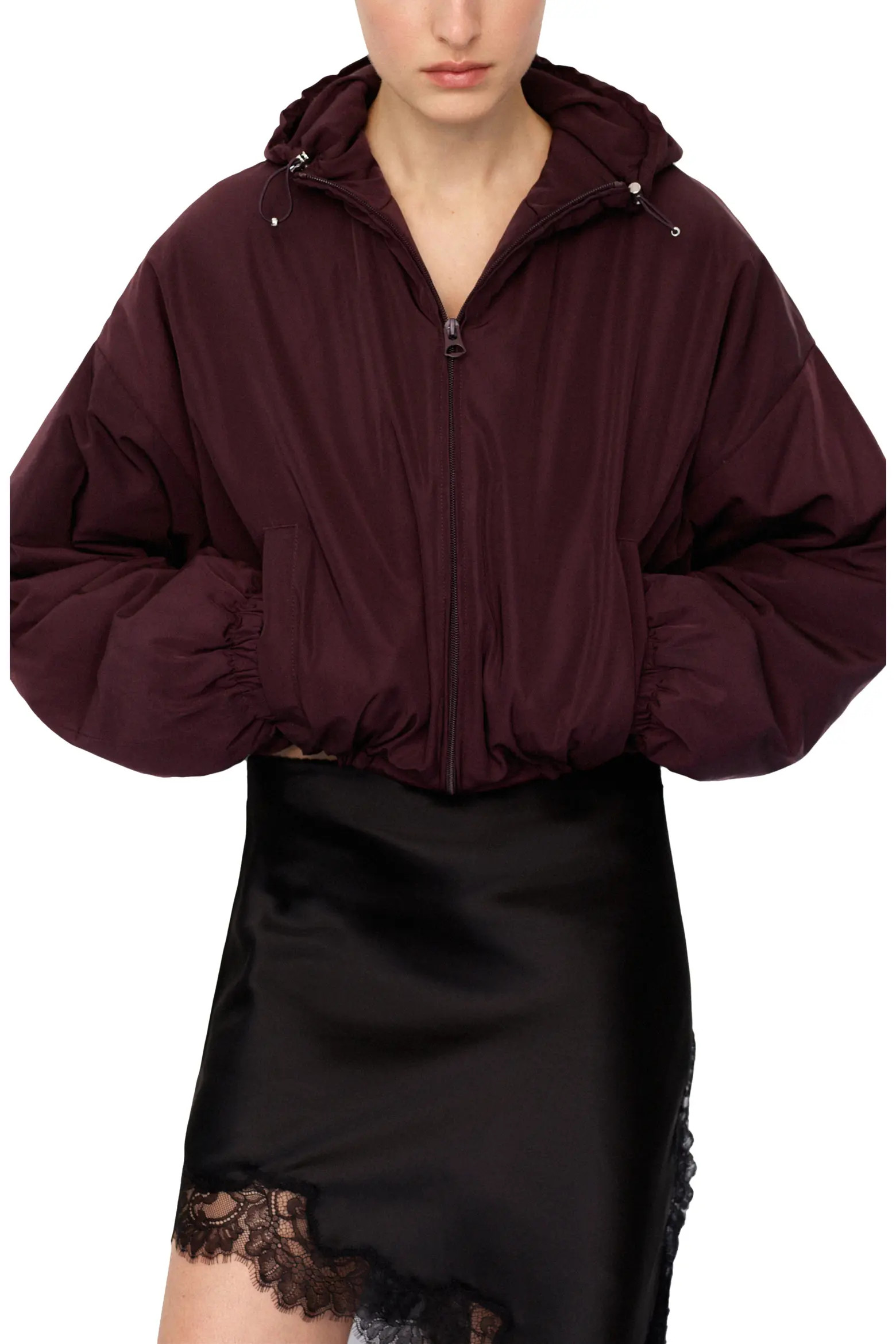 Oversize Hooded Crop Zip Jacket (Women) | Nordstrom | Nordstrom