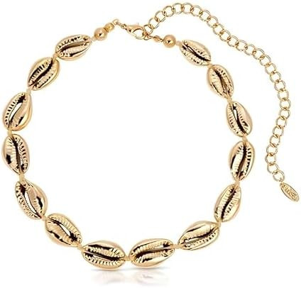 Ettika Gold Necklaces, Choker Necklace for Women. Golden Cowrie Shell In 18k Gold Plated. Birthda... | Amazon (US)