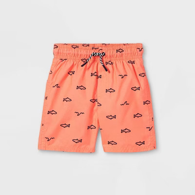 Toddler Boys' Shark Print Swim Trunks - Cat & Jack™ Pink | Target
