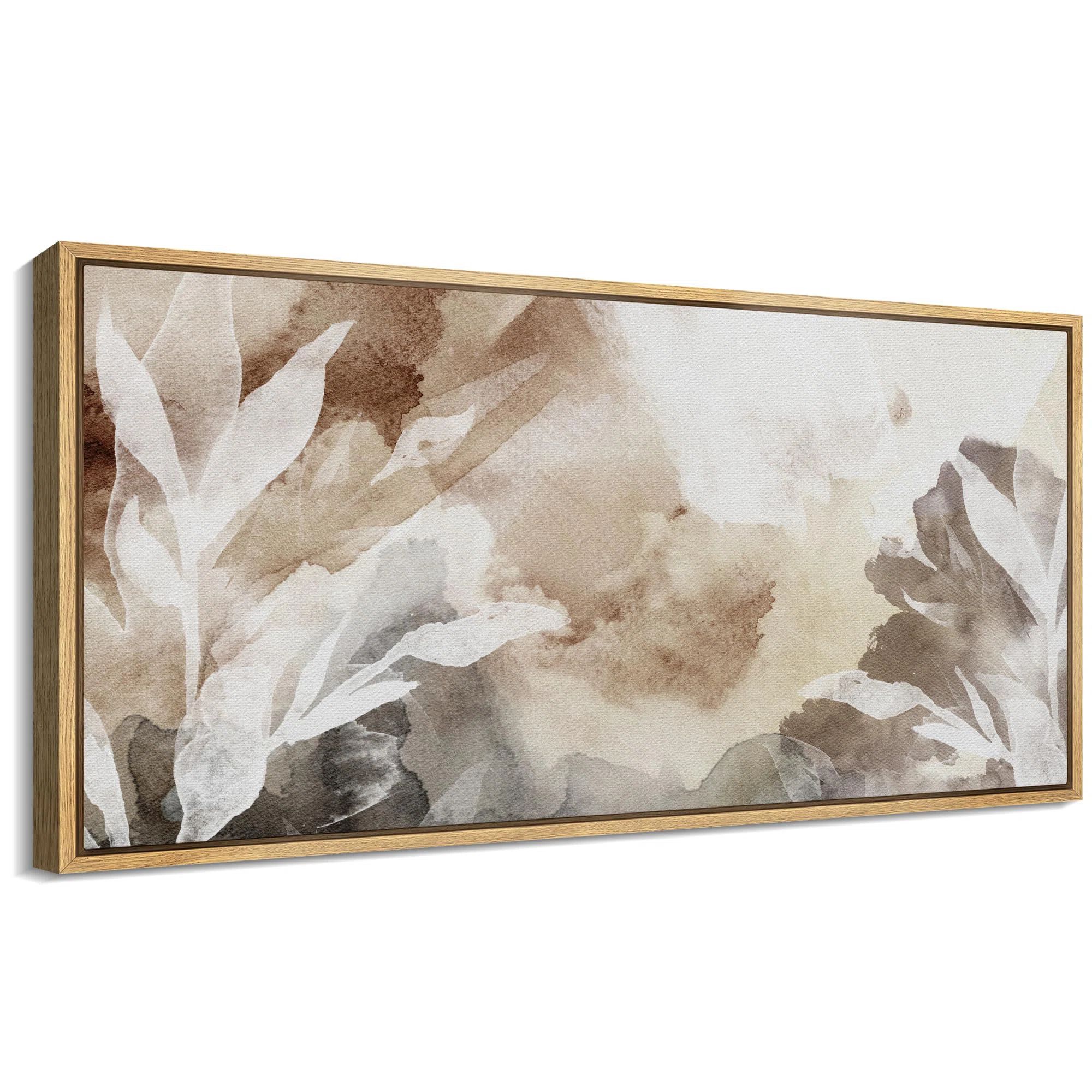 Whispers Of Nature Abstract Watercolor Botanical Decor Modern Organic Framed Canvas Print Wall Ar... | Wayfair North America