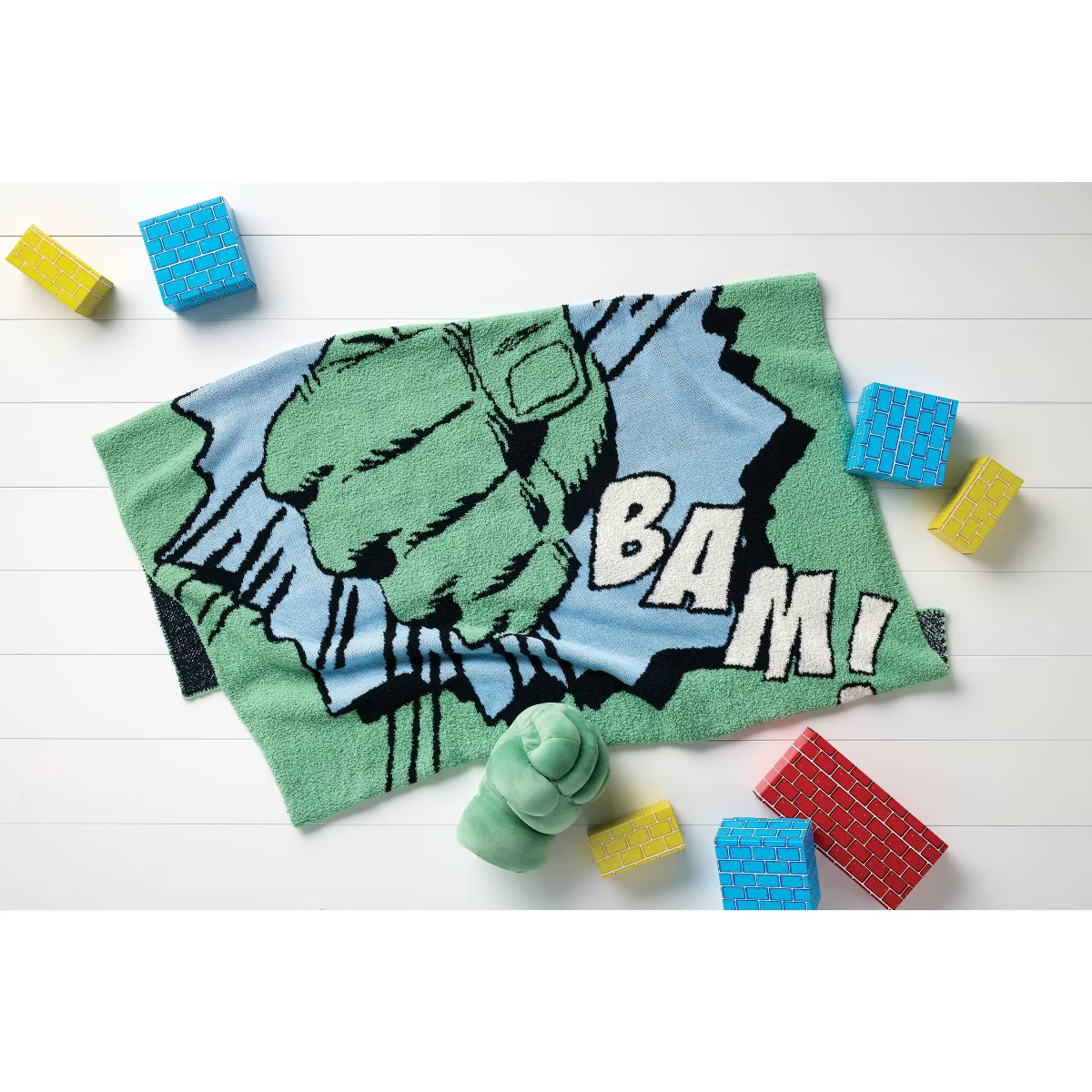 Marvel Hulk Fist Knit Kids' Throw Blanket - The Marvel Collection by Pillowfort™ | Target
