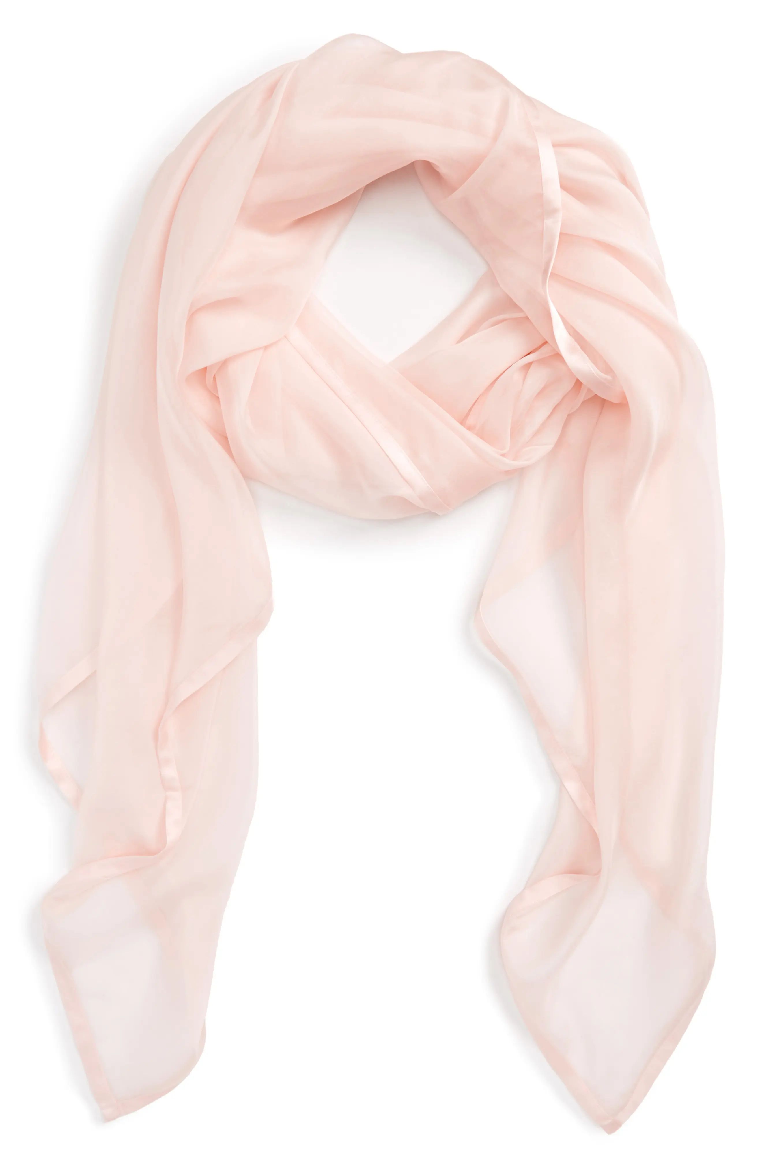 Satin Border Silk Chiffon Scarf | Nordstrom