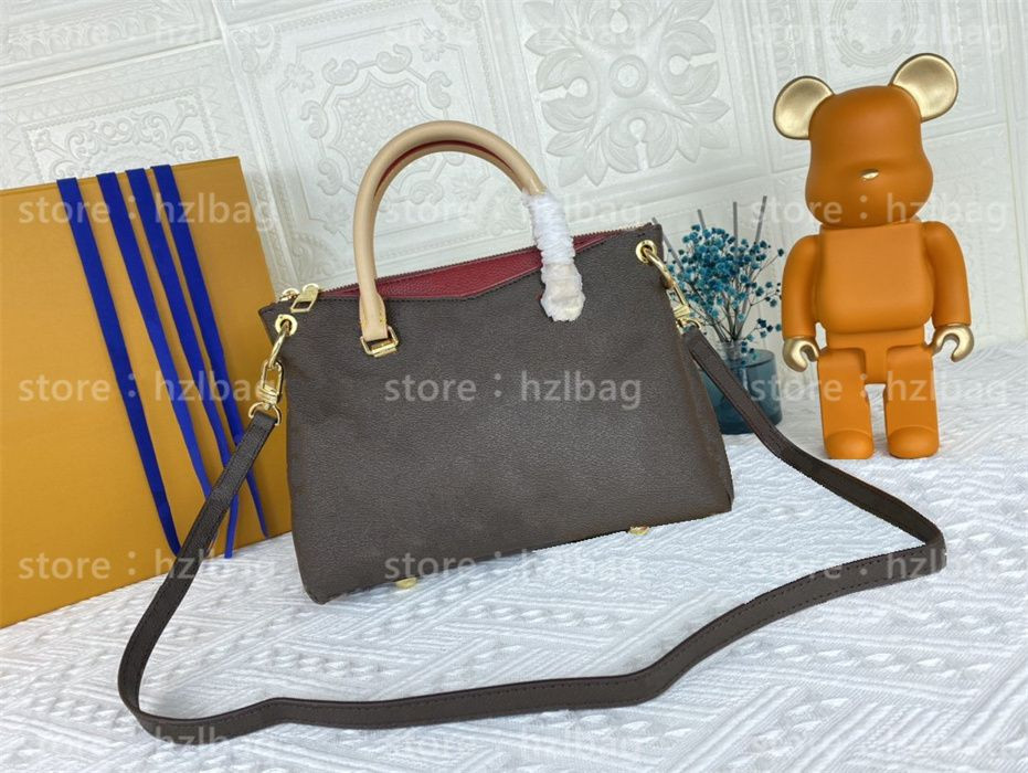 PALLAS MM BB Totes Bags Cerise Red Monograms Leather Business Shopping Bag Letter Flower Designer... | DHGate