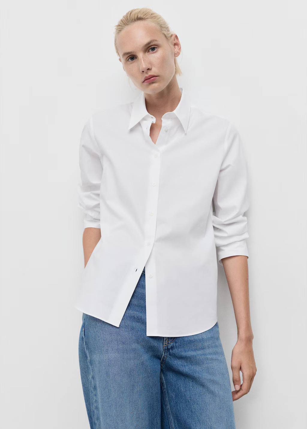 Regular cotton lyocell-blend shirt | Mango (US/MX/AU)