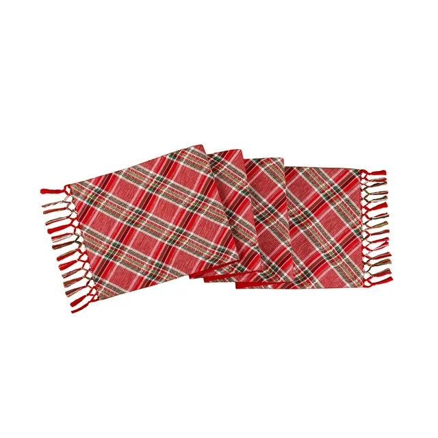HGTV Home Collection Oblong Plaid Runner With Tassel , Red, 72 in | Walmart (US)