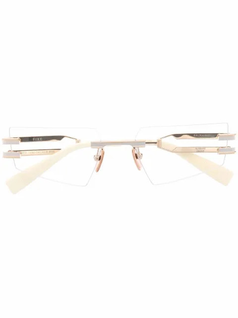Balmain Eyewear Fixe Rimless Glasses - Farfetch | Farfetch Global