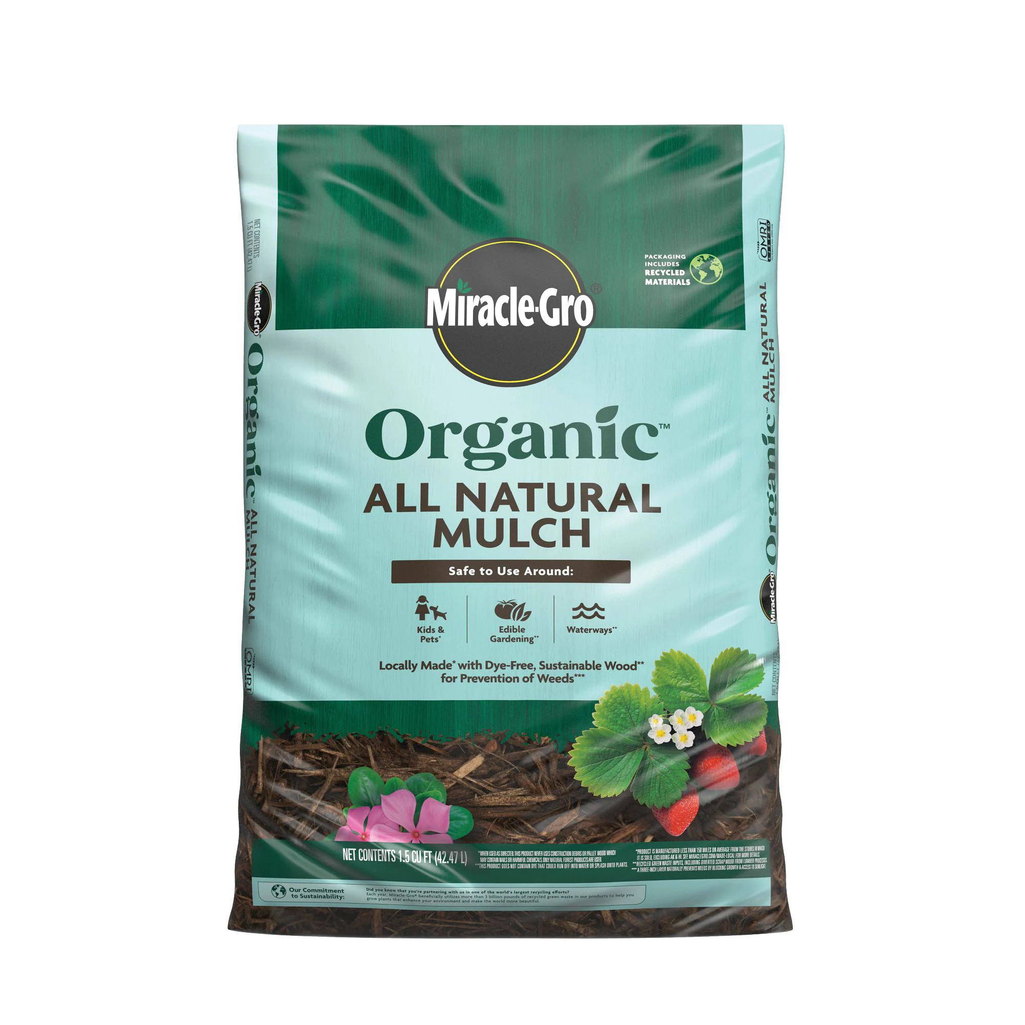 Miracle-Gro Organic All Natural 1.5-cu ft Dye Free Mulch | 8855943 | Lowe's