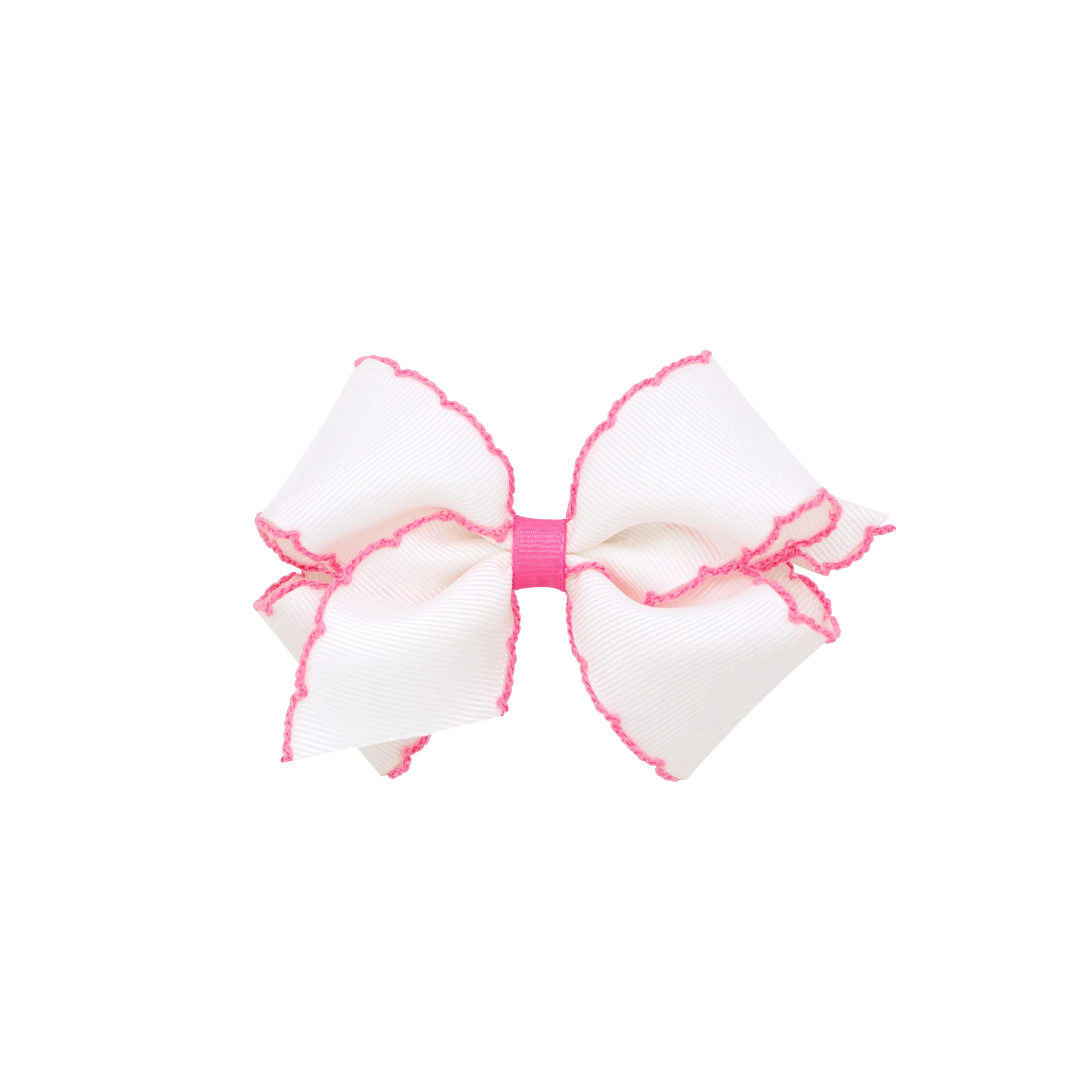 Wee Ones Small Hair Bow with Moonstitch Trim - More Options | The Beaufort Bonnet Company