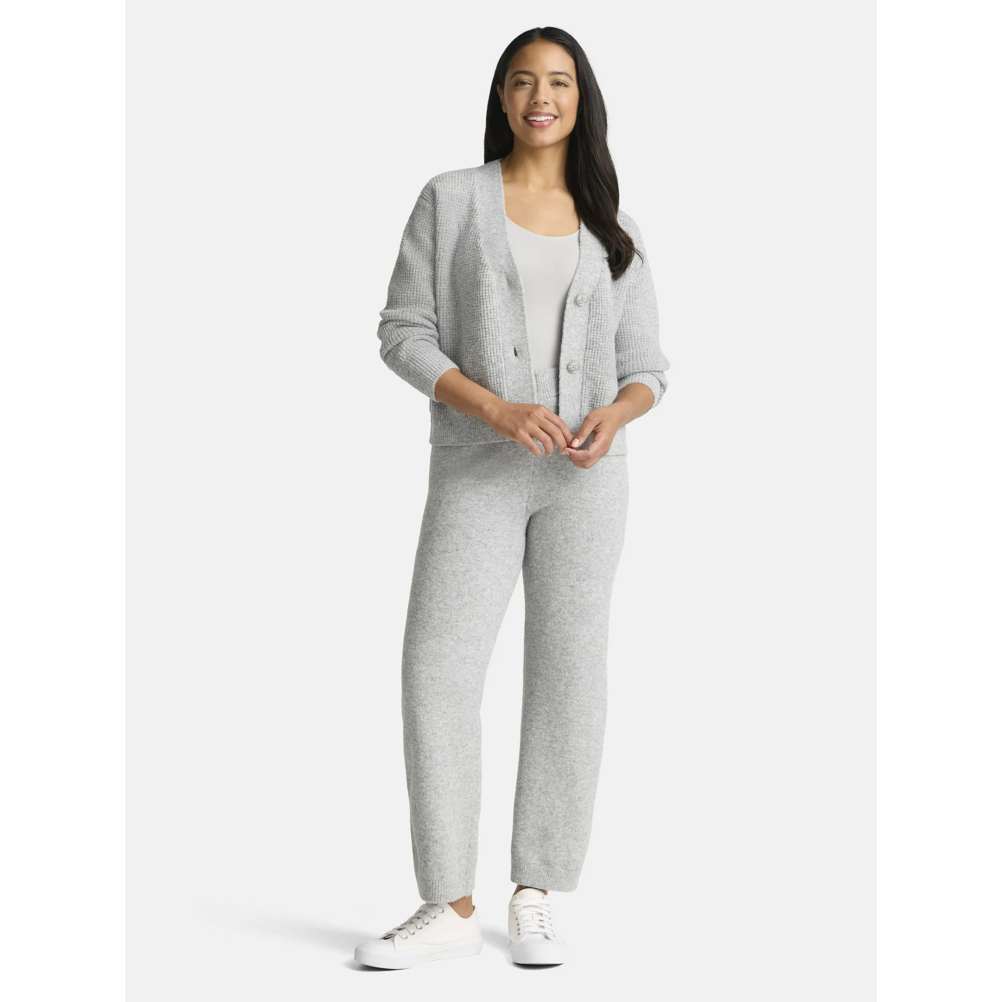 Time and Tru Women's and Women's Plus Cardigan and Pants Sweater Set, 2-Piece, Sizes XS-4X | Walmart (US)
