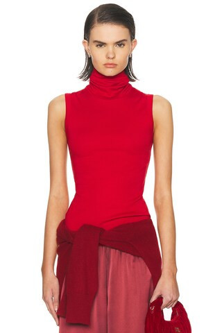 FLORE FLORE Dinah Tank Top in Red | FWRD 