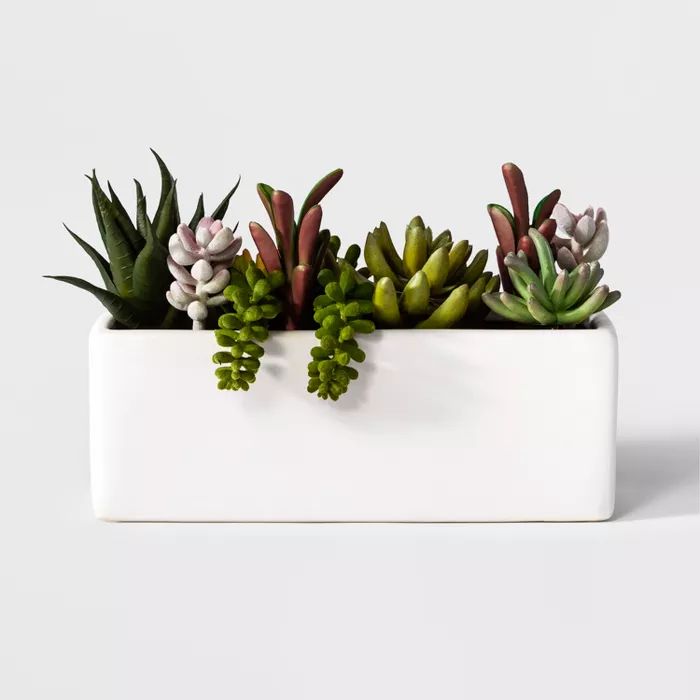 3.5" x 3.5" Artificial Succulents In Pot White - Project 62™ | Target
