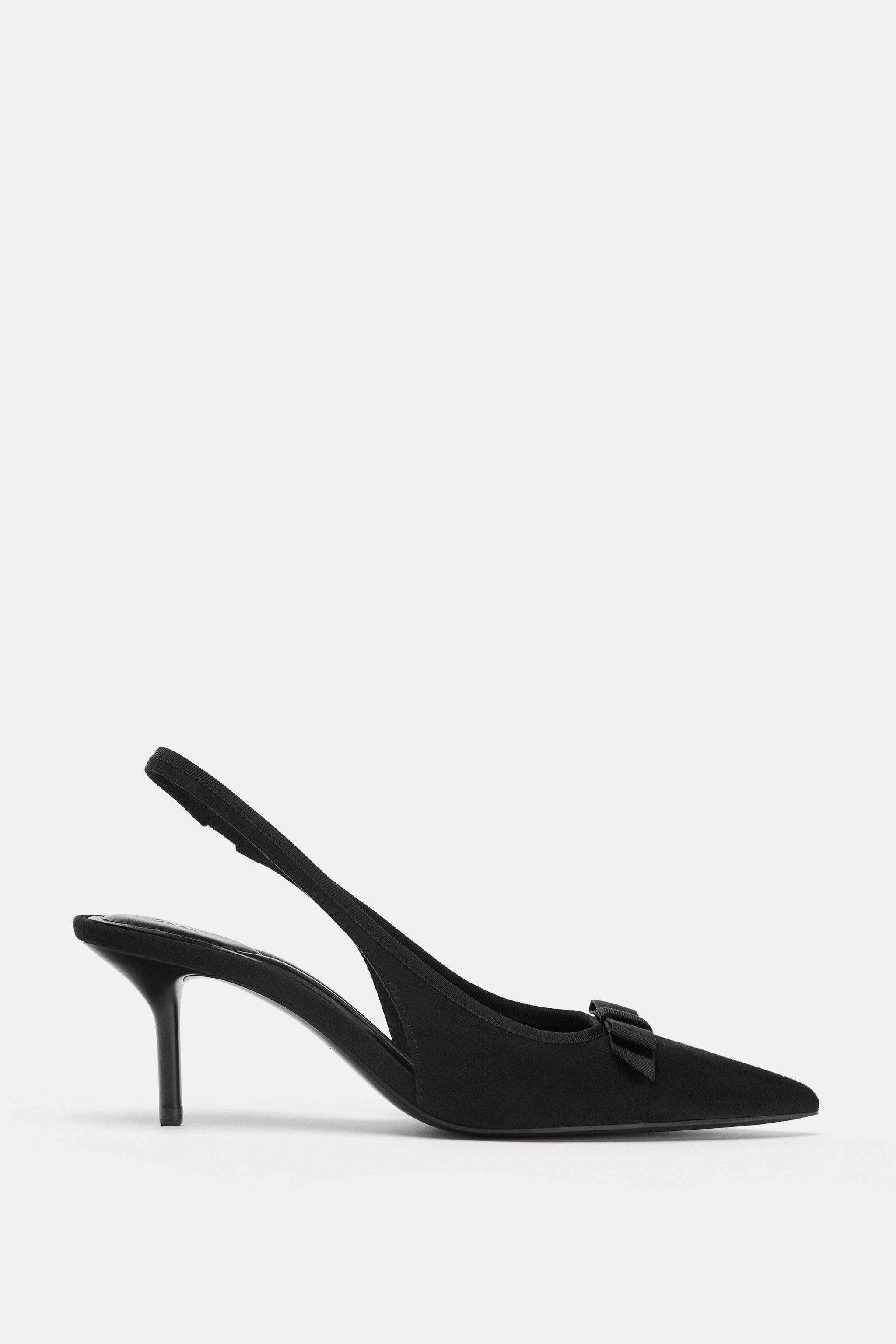 FABRIC SLINGBACK HEELS WITH BOW | Zara UK