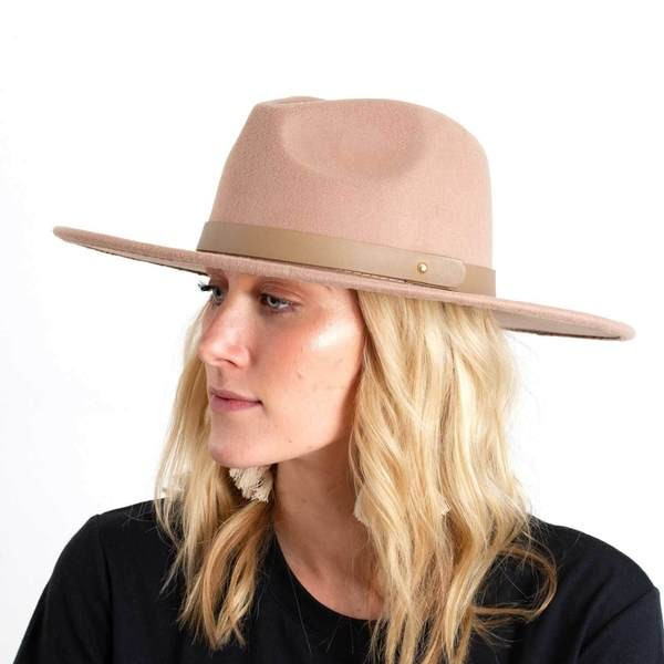 Wide Brim Felt Hat for Women in Khaki | Glik's
