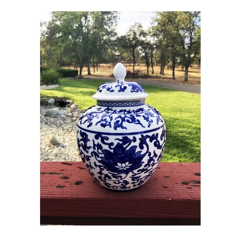 Loesing Blue 9.5'' Porcelain Jar | Wayfair North America