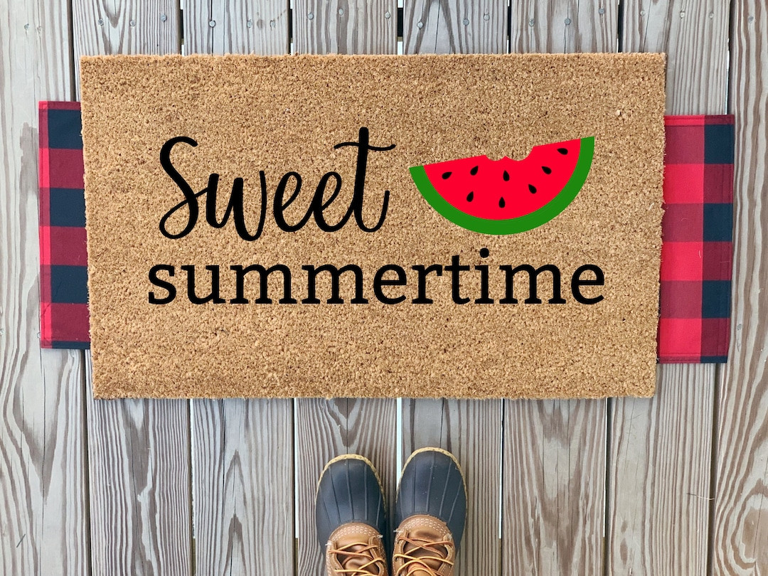 Sweet Summertime Watermelon Front Doormat | Cute Outdoor Summer Doormat | Cute Front Porch Decor ... | Etsy (US)