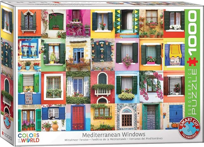 EuroGraphics (EURHR Mediterranean Windows 1000Piece Puzzle 1000Piece Jigsaw Puzzle | Amazon (US)