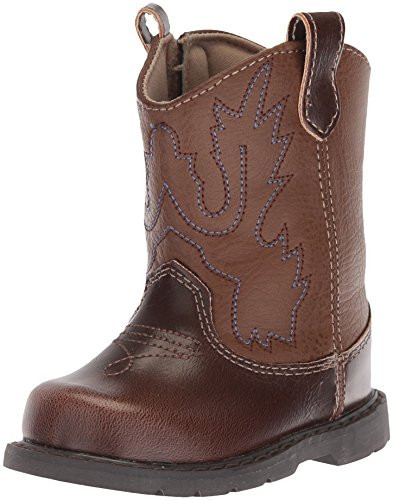 Baby Deer Brown, Faux-leather, Rubber-soled, Kids Round Toe Western Boot for Toddler Boys or Girls with Ornamental Cowboy Stitching and Hook-and-loop Closure 4 | Amazon (US)