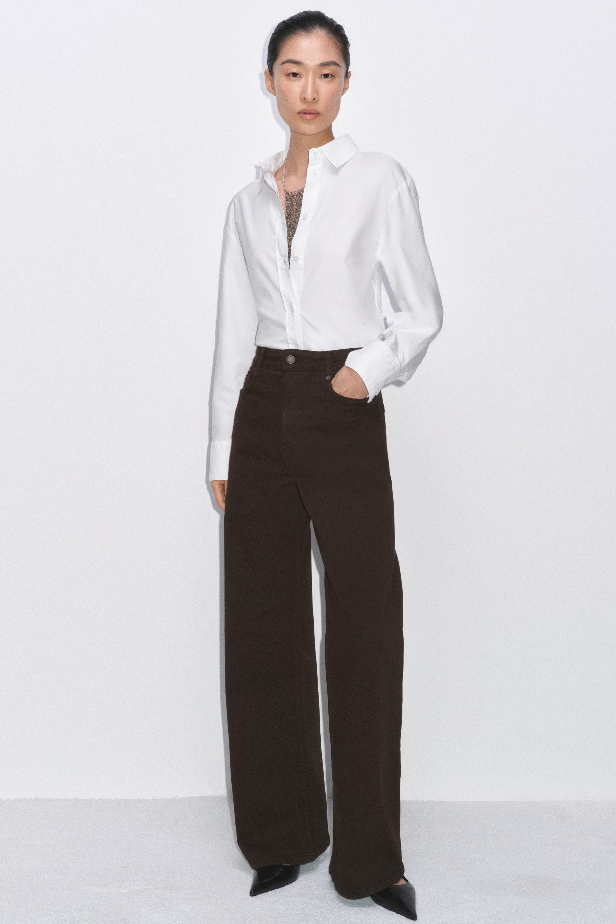 ZW COLLECTION HIGH-WAIST WIDE LEG JEANS | Zara US