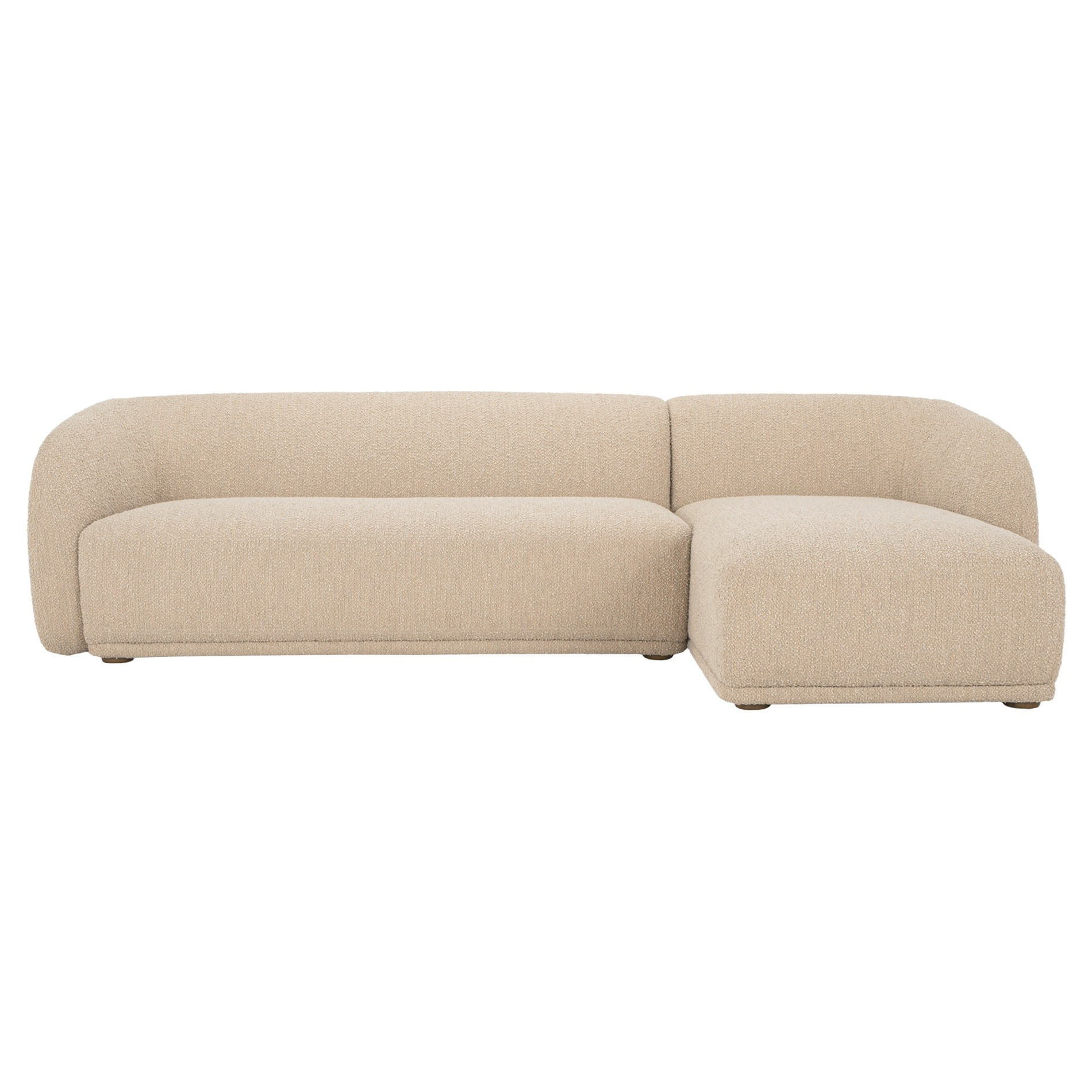 Selena Modern Classic Beige Boucle Sectional - Right Chaise - 114 | Kathy Kuo Home