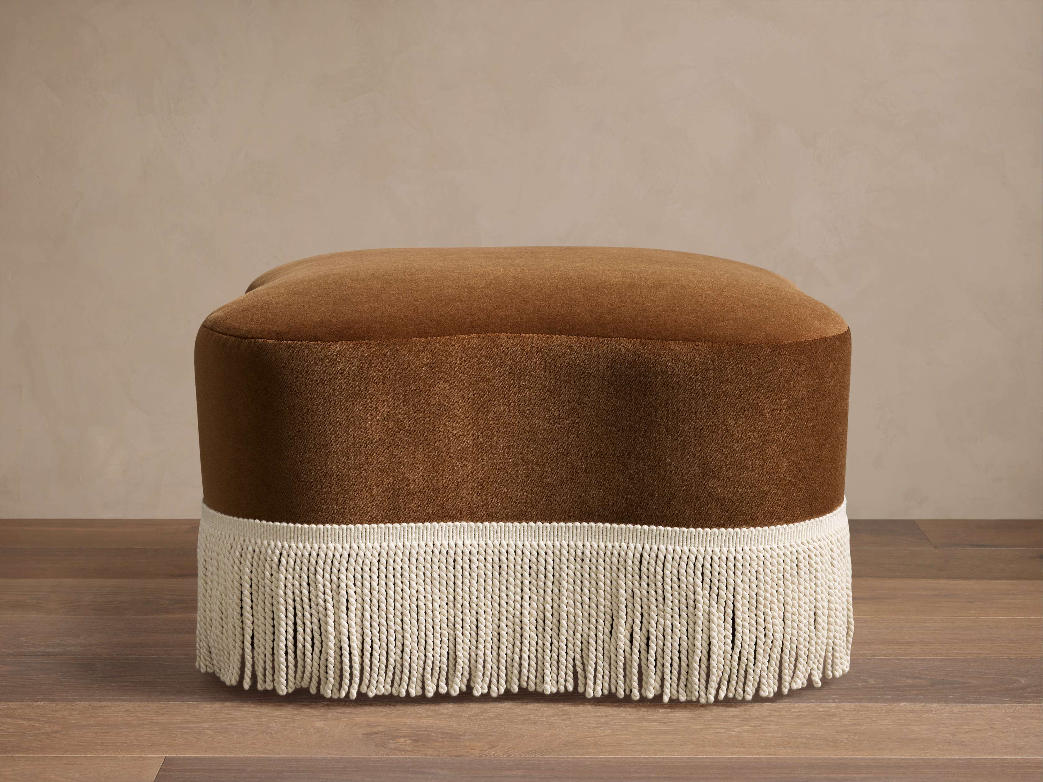 Barbey Ottoman with Fringe | Arhaus | Arhaus