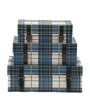 Set Of 3 Plaid Decorative Boxes | Office & Storage | Marshalls | Marshalls