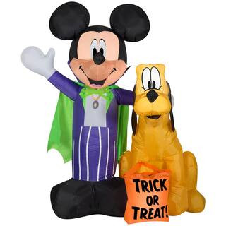 5 ft. Tall Airblown-Mickey and Pluto with Treat Sack-MD Scene-Disney G-225364 - The Home Depot | The Home Depot