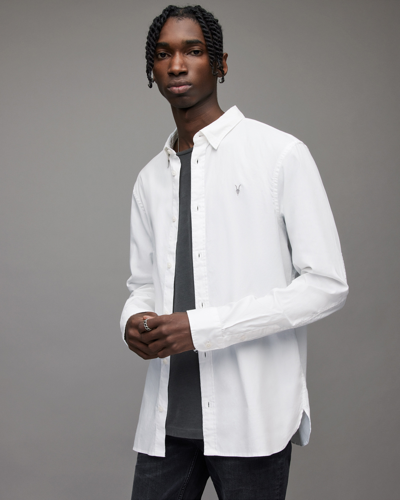 Hawthorne Ramskull Stretch Fit Shirt | AllSaints US