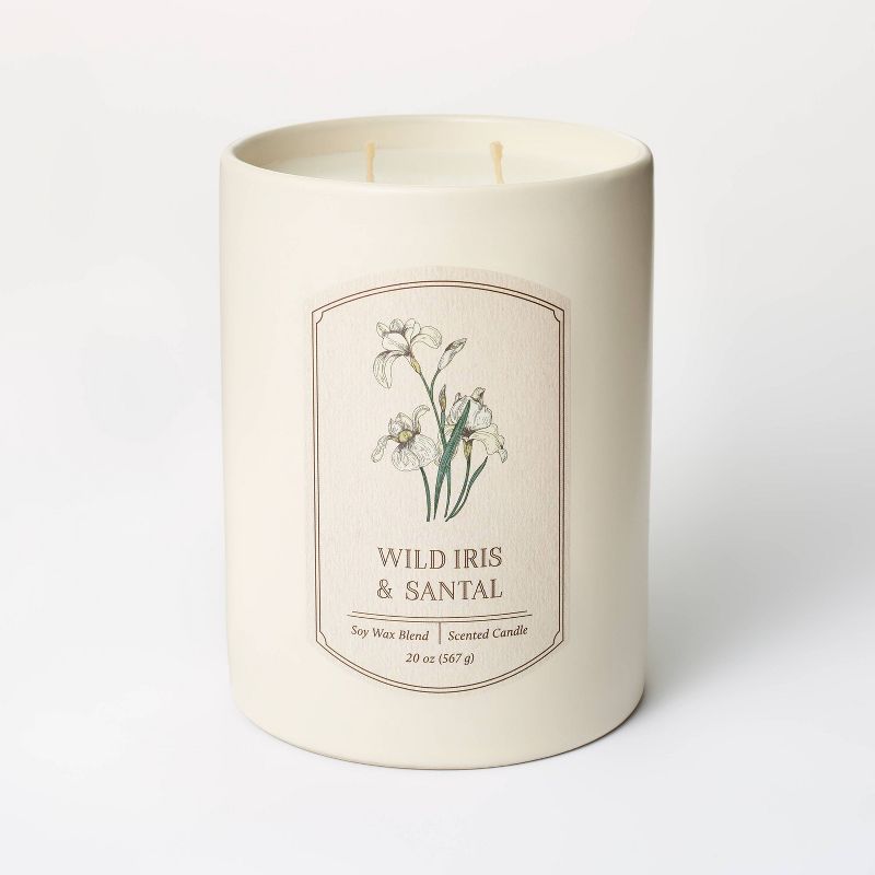 20oz Ceramic Wild Iris & Santal Candle Cream - Threshold™ designed with Studio McGee | Target