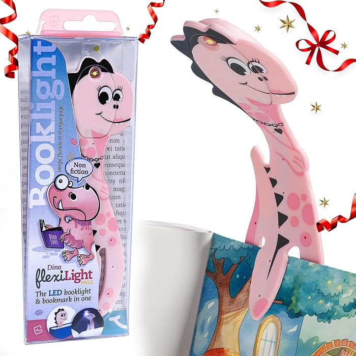 Thinking Gifts Flexilight Pals, Book Light & Bookmark for Kids - Dino Pink | Amazon (US)