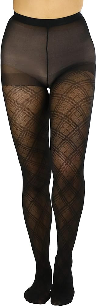 ToBeInStyle Women's Argyle Checkered Diamond Rhombus Net Opaque Sheer Tights Pantyhose | Amazon (US)