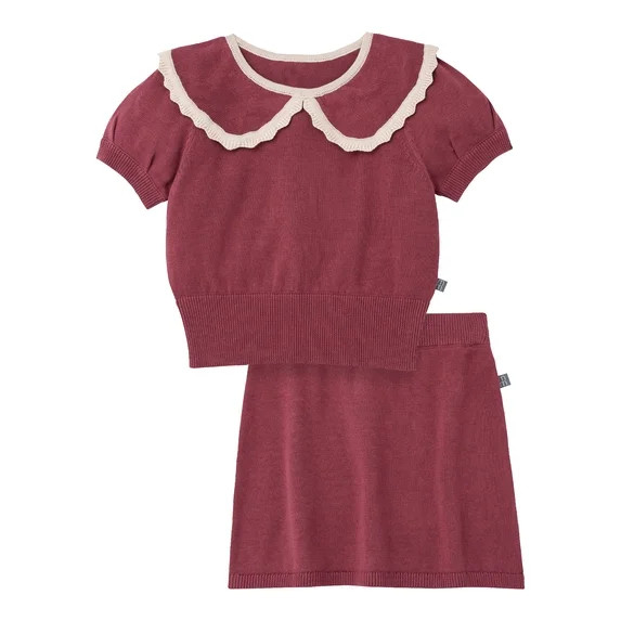 Modern Moments by Gerber Toddler Girl Scallop Sweater and Skirt Set, 2-Piece, 12 Months - 5T | Walmart (US)