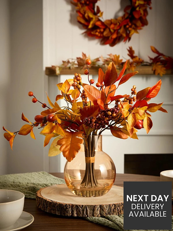 Everyday Autumn Harvest Vase With Foliage | Very (UK)