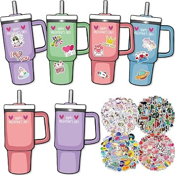 40 Pack Kids Valentines Day Cards with Stickers - Happy Valentines Cards for Kids Classroom Schoo... | Amazon (US)