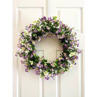 Spring Purple Flowers Wreath, Purple Wreath For Front Door, Summer Wreath | Etsy (US)