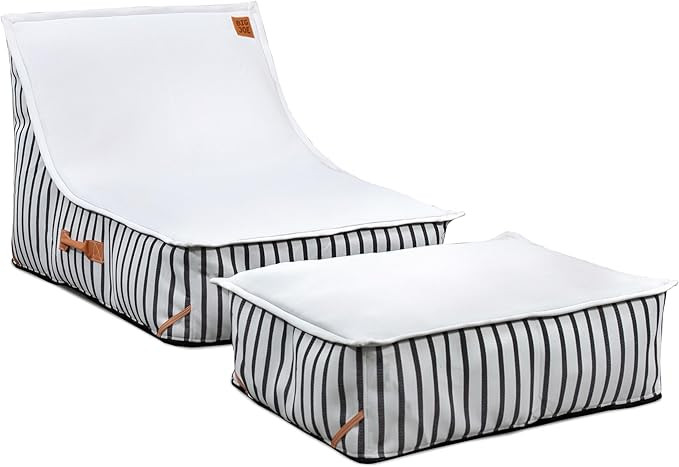 Big Joe Lux Sealander Pool Float and Patio Chair, Black and White Cape Stripe, Premier Mesh, Dura... | Amazon (US)