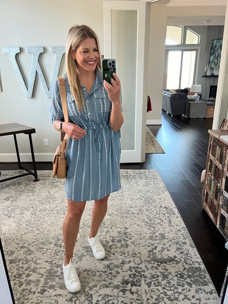 This chambray dress is so pretty and perfect to dress up or down this spring! @Walmart has a ton of cute new arrivals perfect for spring break! #walmartpartner #walmart #walmartfashion 

#LTKmidsize #LTKover40 #LTKtravel