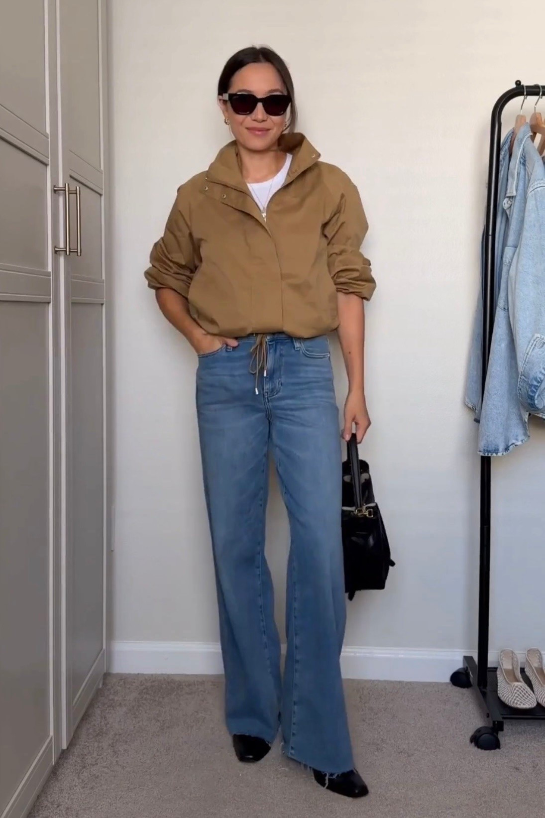 Jeans on sale — wearing my true size 25 

Rails Blake jacket — xs, also comes in brown & plaid 
Tory Burch romy bucket tote 
Steve Madden booties 

End of summer style / chic outfit / mom outfits / style over 30

#LTKSaleAlert #LTKootd #LTKSeasonal