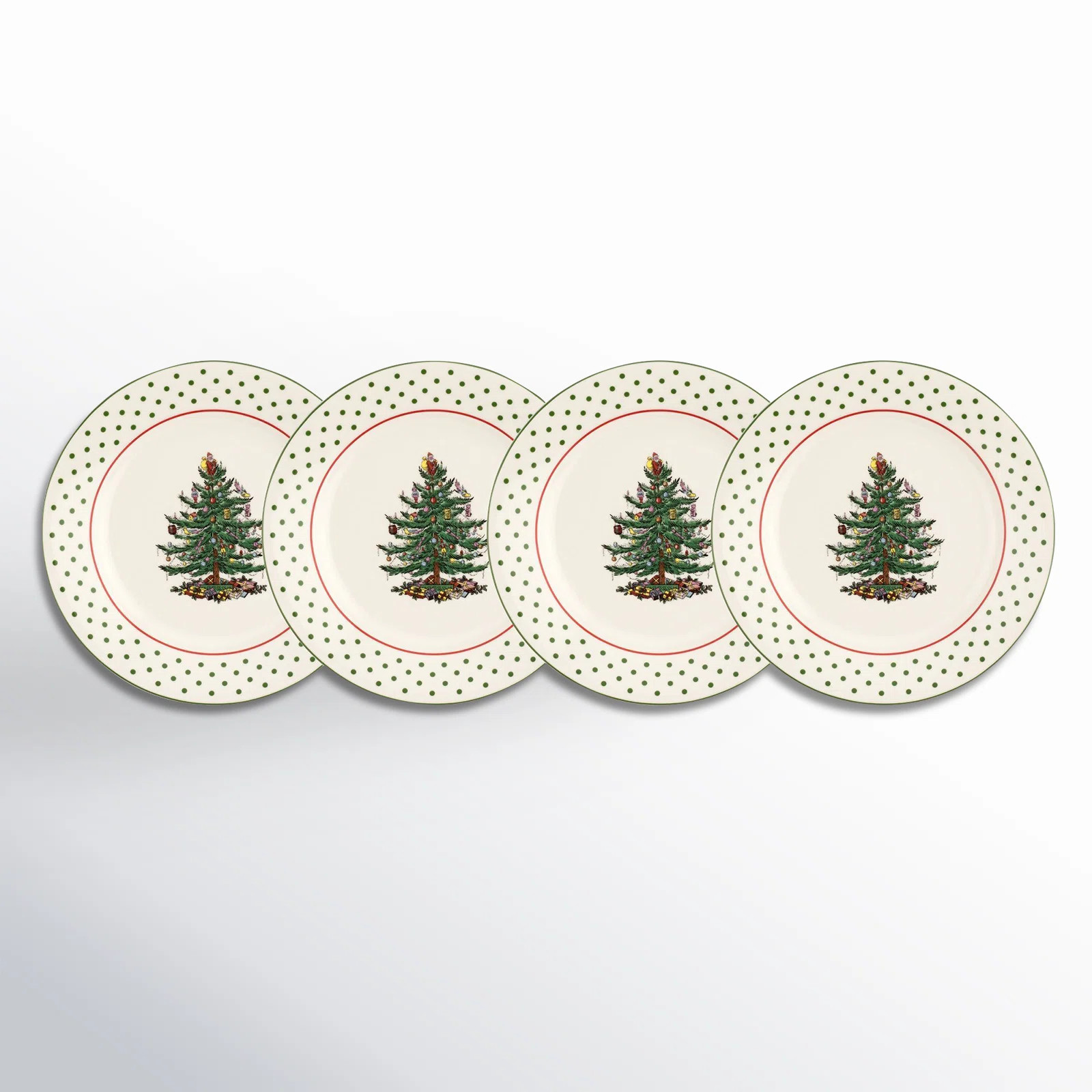 Spode Christmas Tree Polka Dot Dessert Plates (Set of 4) | Birch Lane