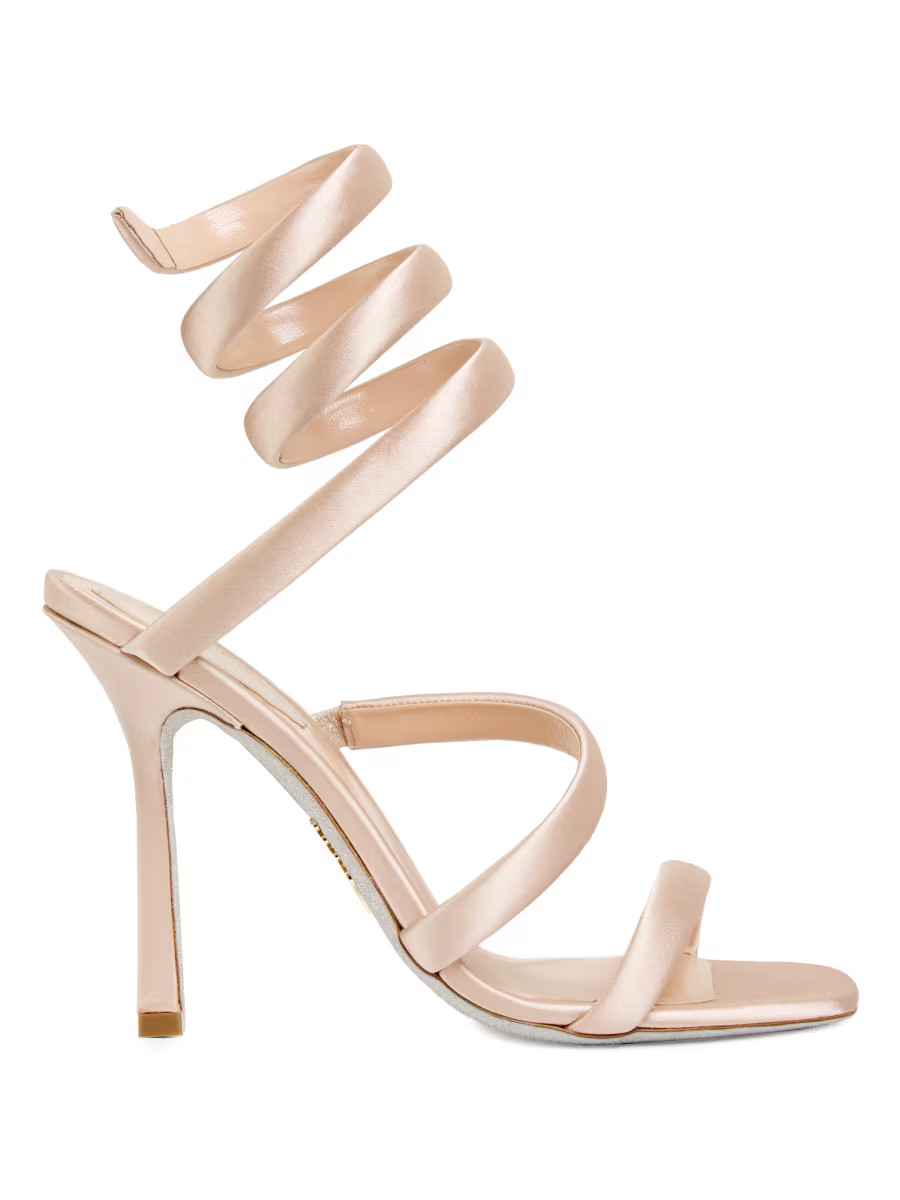 105MM Satin Wrap Sandals | Saks Fifth Avenue