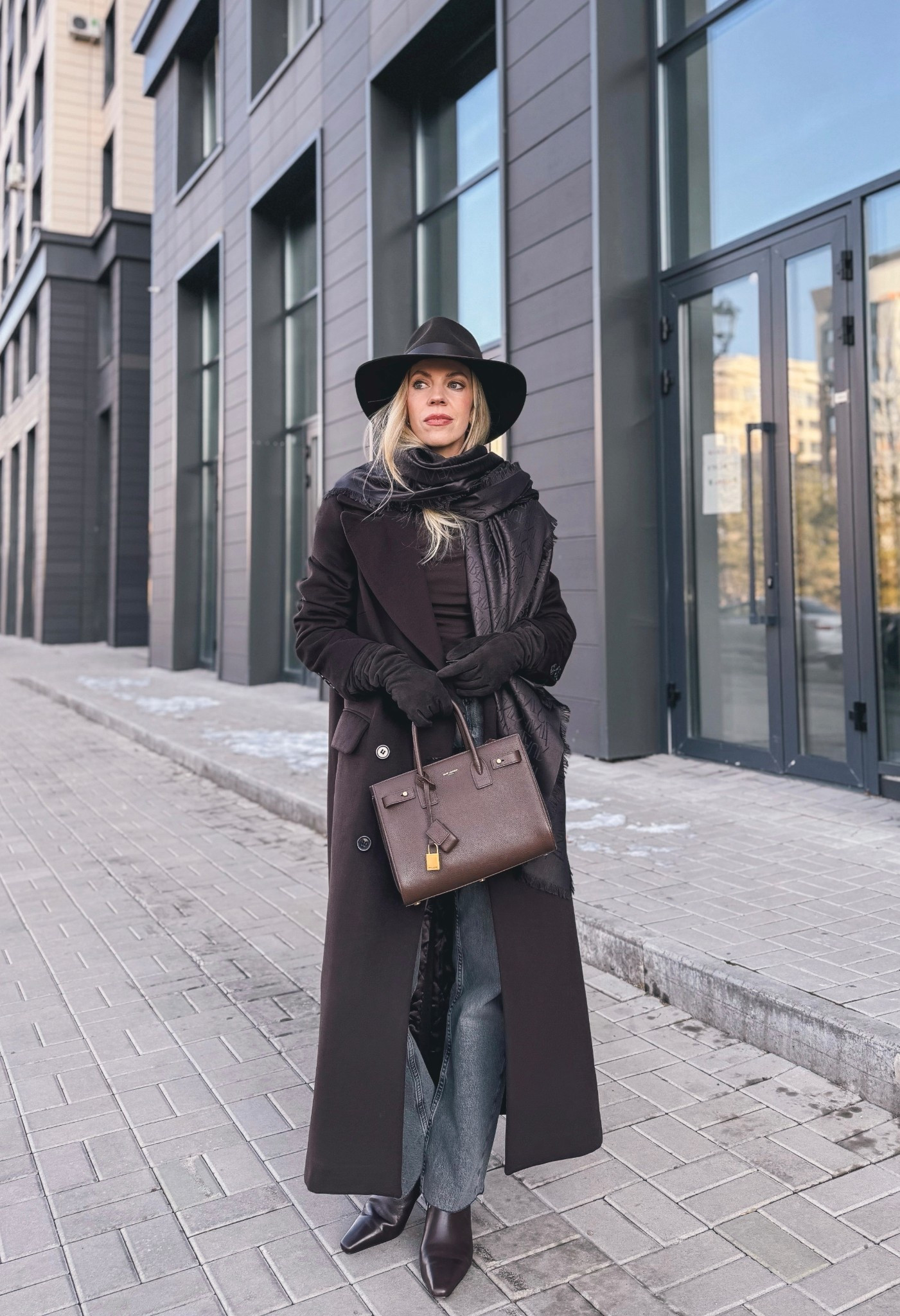 Chocolate brown monochrome outfit, @Janessa Leone brown wool hat, @Zara gray jeans, chocolate brown kitten heel boots, style over 40

#LTKOver40 #LTKSeasonal #LTKNYFW