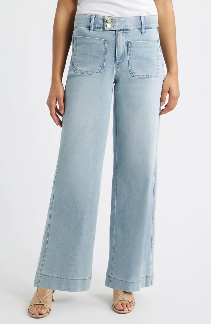 Patch Pocket High Waist Wide Leg Jeans | Nordstrom