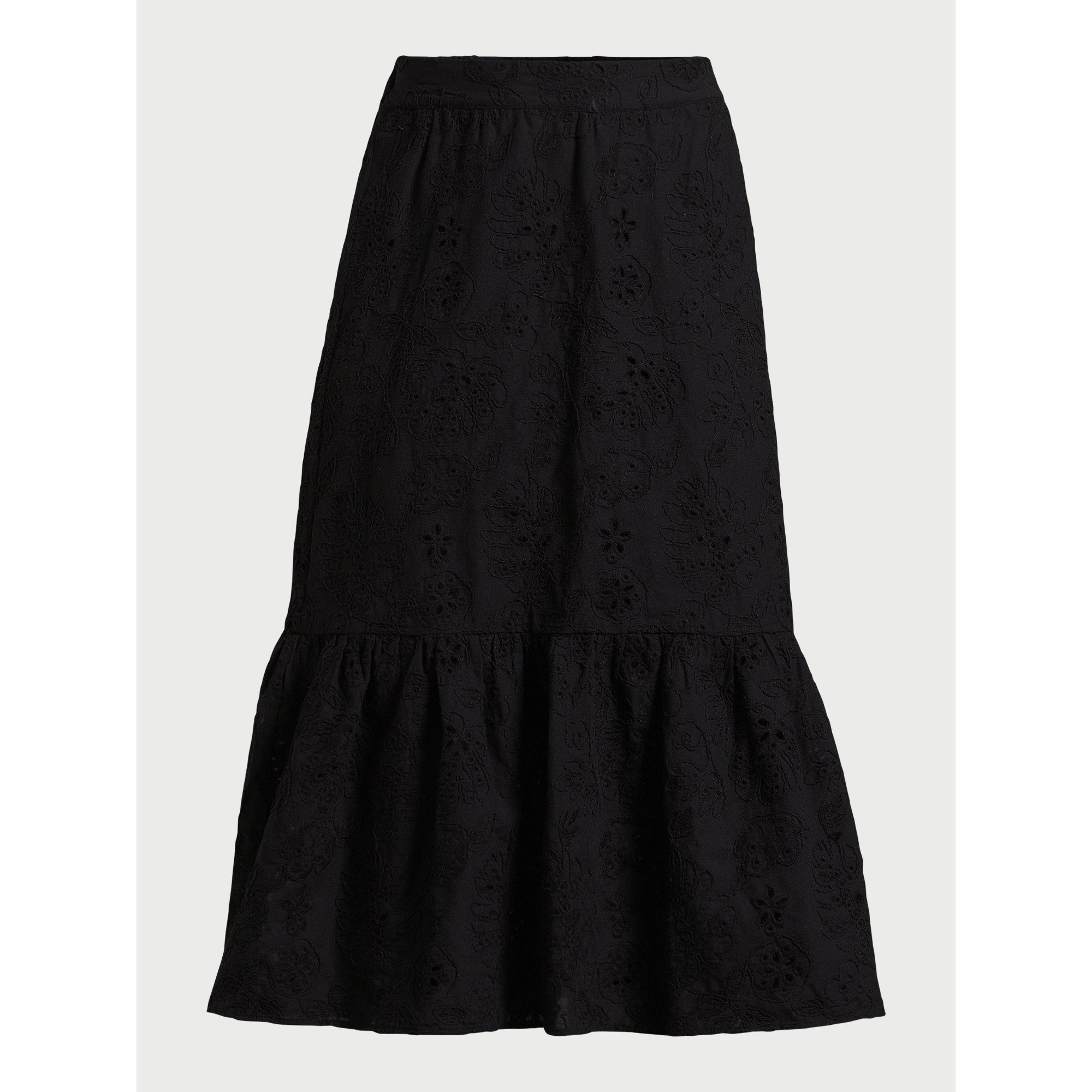 Sofia Jeans Women's Ruffle Pull On Skirt, Mid Calf Length, Sizes XS-XXXL | Walmart (US)