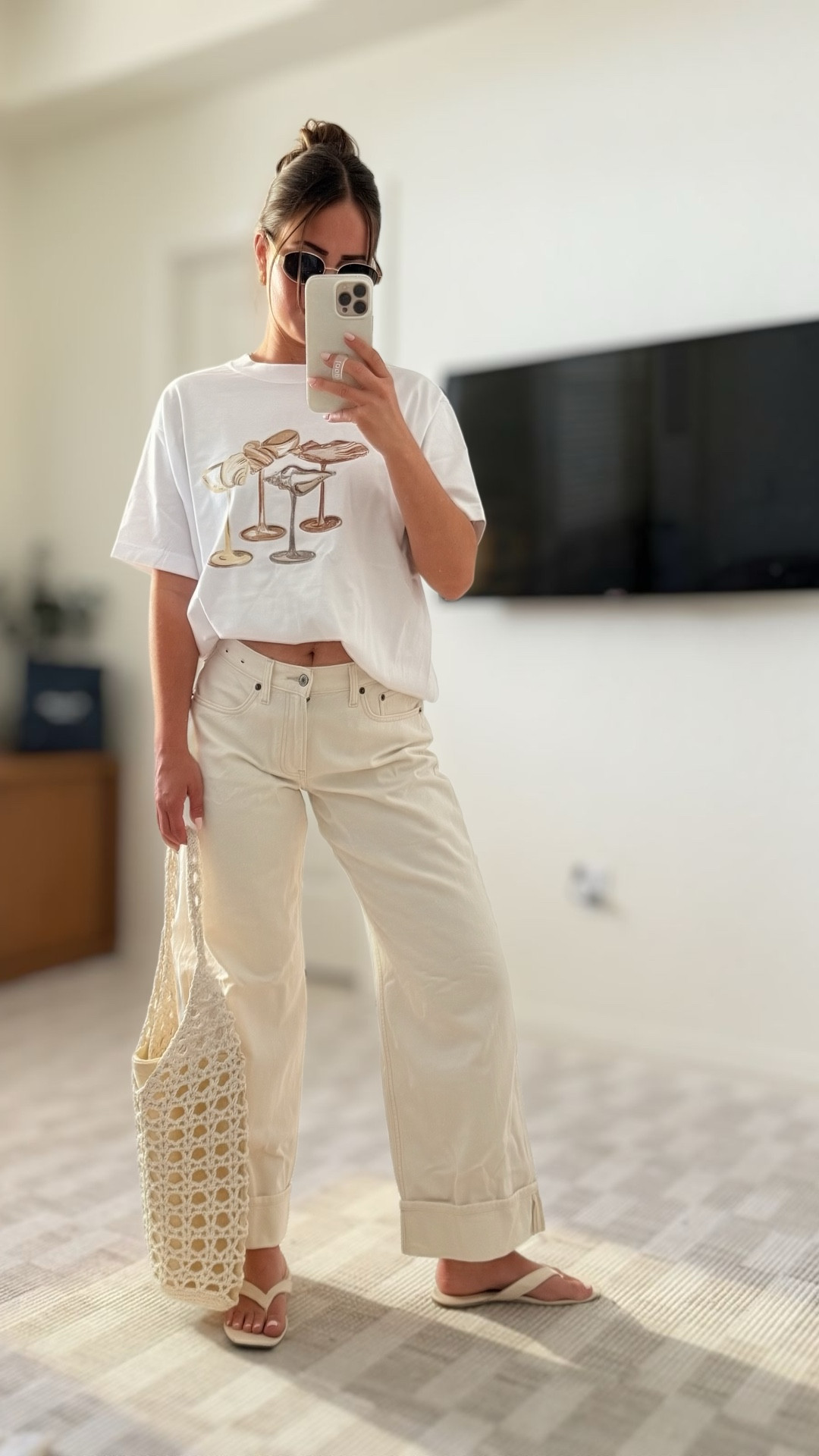 @abercrombie buy 1 get one 50% off!! 

Love this beachy summer fit! 
Size medium in top (wanted it extra oversized) 
Size 26 short in jeans



#LTKSaleAlert #LTKU #LTKootd