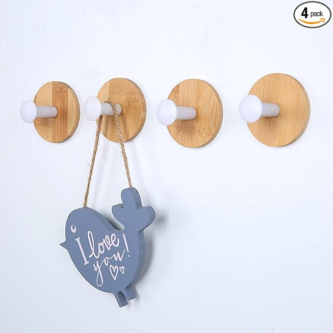 Self Adhesive Hooks, Robe Hooks Reusable Seamless Hooks, Heavy Duty Adhesive Hooks, Utility Hooks... | Amazon (US)