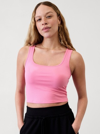 Signature Rib Square Neck Crop Tank | Athleta