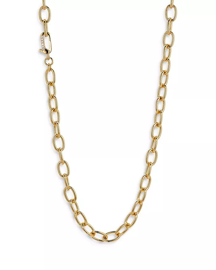 Gemma Pavé Chain Link Collar Necklace in 18K Gold Plated, 16" | Bloomingdale's (US)