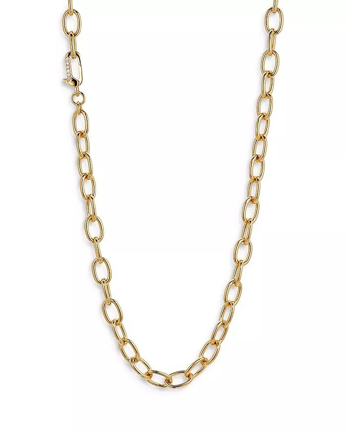 Gemma Pavé Chain Link Collar Necklace in 18K Gold Plated, 16" | Bloomingdale's (US)