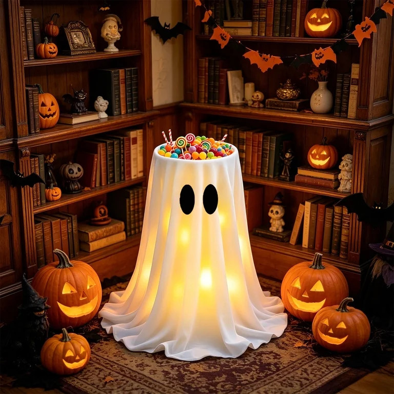 Halloween Ghost Candy Bowl Large Light Up Floor Stand with Remote Control for Halloween Party Tre... | Walmart (US)